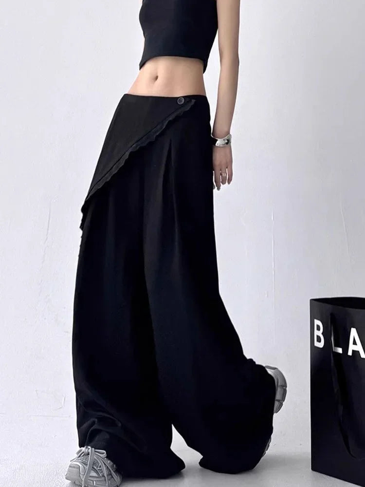 Women’s Asymmetrical High-Waist Wide Leg Trousers