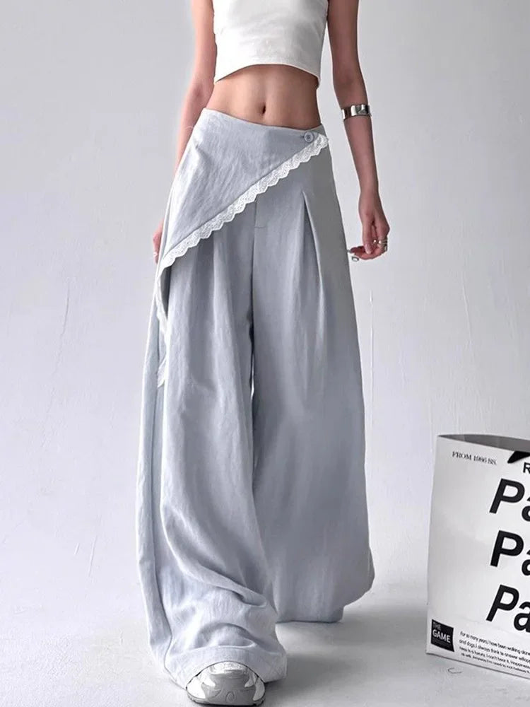 Women’s Asymmetrical High-Waist Wide Leg Trousers