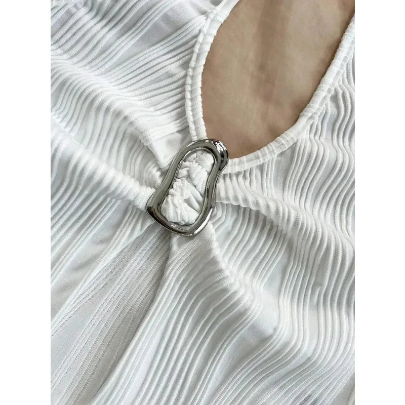Women’s Sienna Ribbed Halter Crop Top