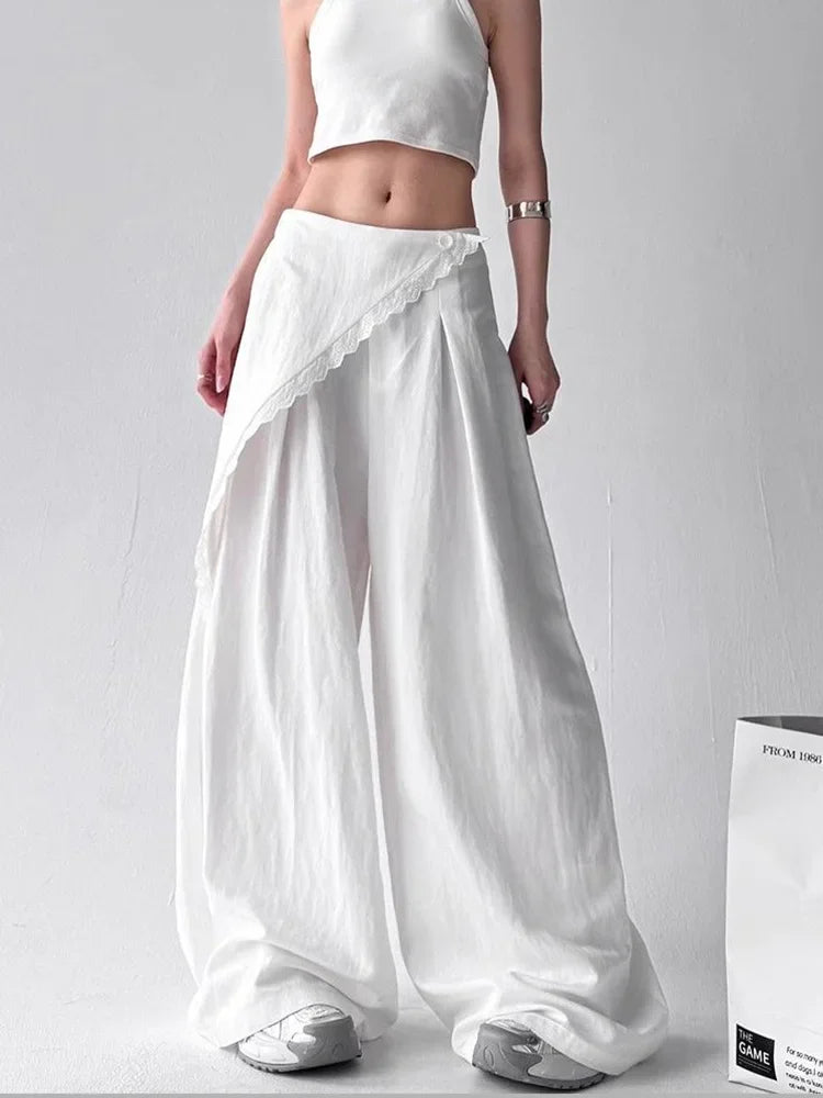 Women’s Asymmetrical High-Waist Wide Leg Trousers