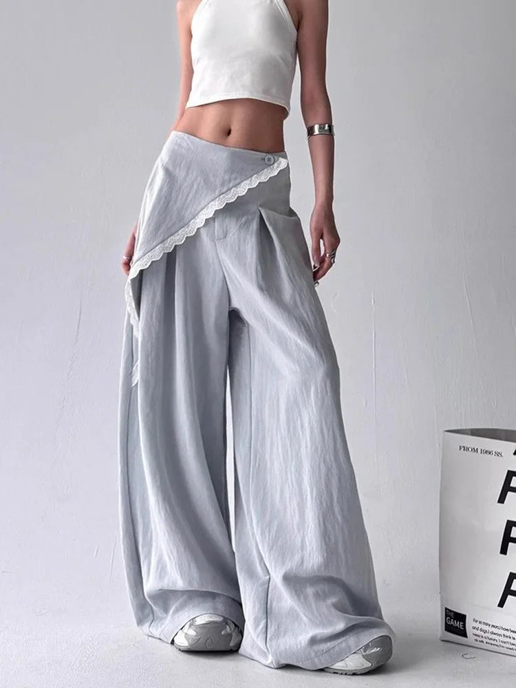 Women’s Asymmetrical High-Waist Wide Leg Trousers