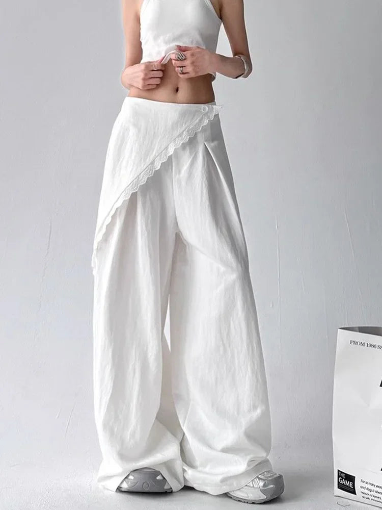Women’s Asymmetrical High-Waist Wide Leg Trousers