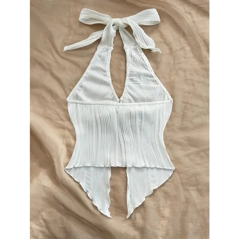 Women’s Sienna Ribbed Halter Crop Top