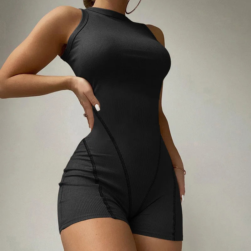 Women’s Sculpting Sleeveless Ribbed Romper