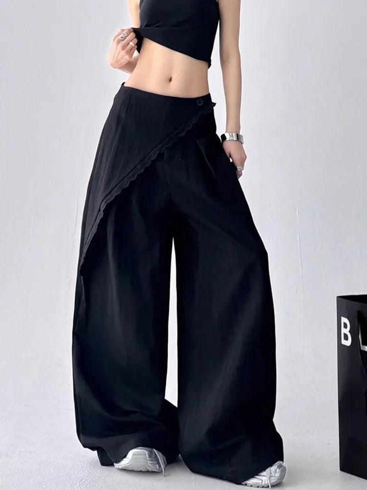 Women’s Asymmetrical High-Waist Wide Leg Trousers